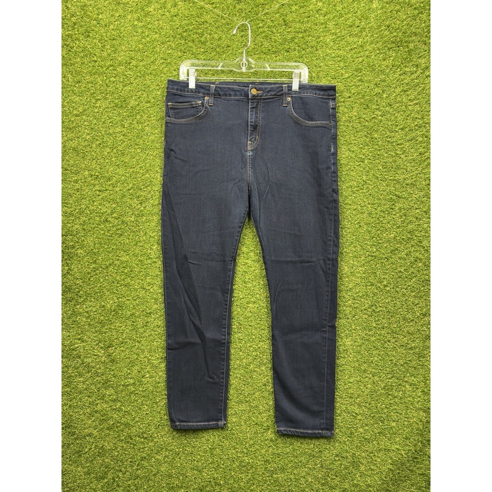 Aviator USA Jeans Womens 34 Blue Denim Slim Straight Zip Fly Stretch USA Made